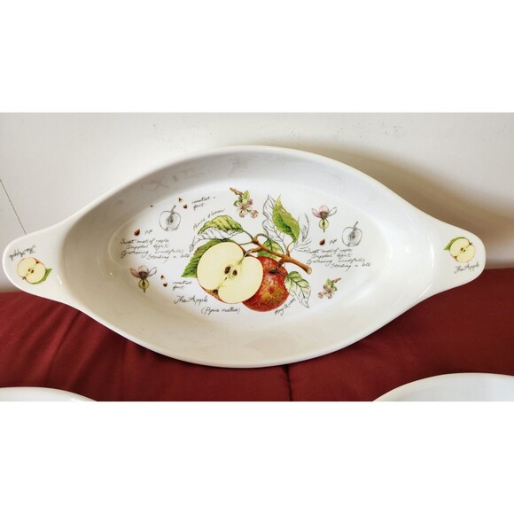 Kent Pottery Apple Oval Baking Dishes Set of 3 Fruit Collection Vintage Home Art - Picture 13 of 16